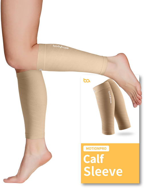 바디베이스 모션프로 카프슬리브 종아리 보호대, 베이지, 1세트