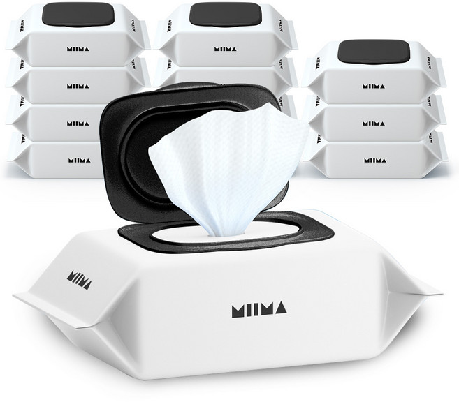 미마 물티슈 화이트 캡형, 55g, 100매, 12개