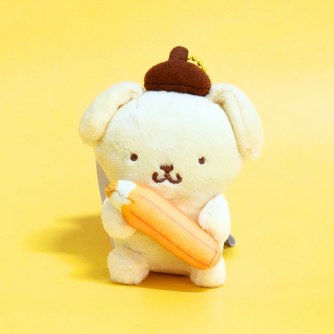 BSC 산리오 공부응원 열공 미니 인형 키링 가방고리 열쇠고리, 1개, 열공 폼폼푸린 키링, 8cm