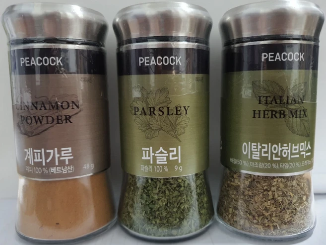 피코크 향신료(계피가루 파슬리 이탈리안 허브믹스)각 1개씩, 1개 - 쿠팡