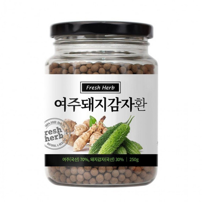 100% 국내산 원료 순수 여주 돼지감자환 무첨가 소환, 3개, 250g