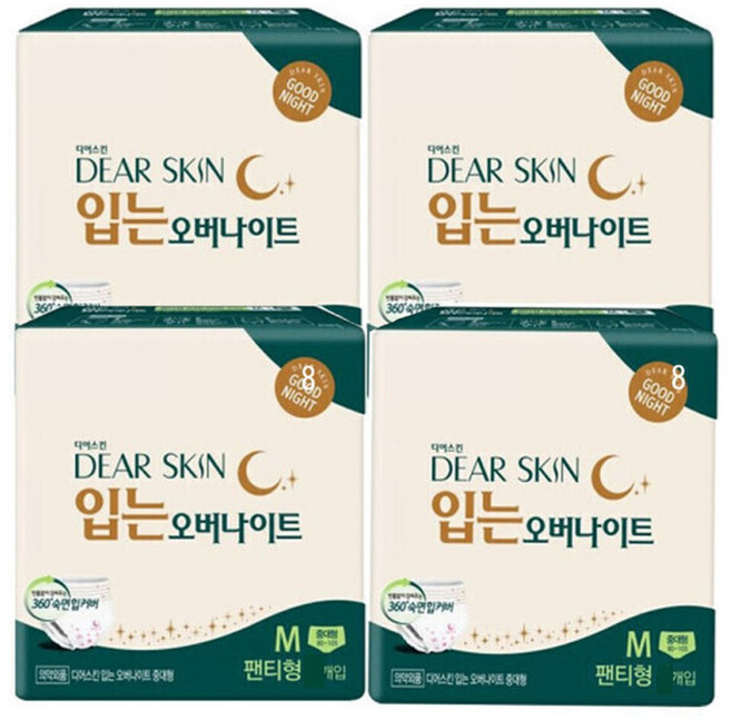디어스킨 입는오버나이트 중대형 팬티형 8px4팩 +복수구매 개당 300원, 4개, 8개입