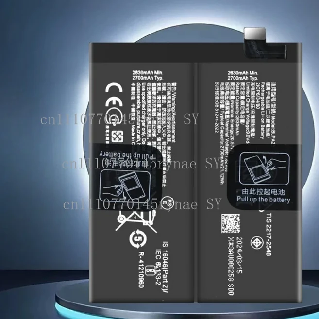 새 배터리 BLPA25 5400mAh Realme GT5Pro용 OnePlus 12 교체용 전화 배터리+ 도구, 02 2 PCS BLPA25, 1개