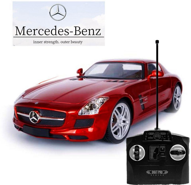 더뮤직 / 1:14 메르세데스 벤츠 SLS AMG 레드 RC카 명품카 세계명차 미니카 모델카 스포츠카 무선조종 자동차 리모콘RC 선물 생일 완구 장난감 취미 수집, 1개