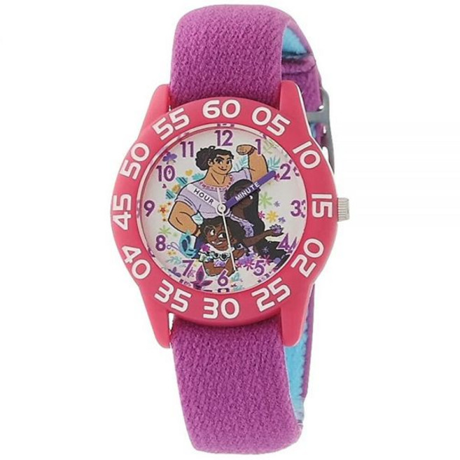 [5] Disney Encanto 아동용 Time Teacher 아날로그 쿼츠 시계 퍼플. 쿼츠 시계