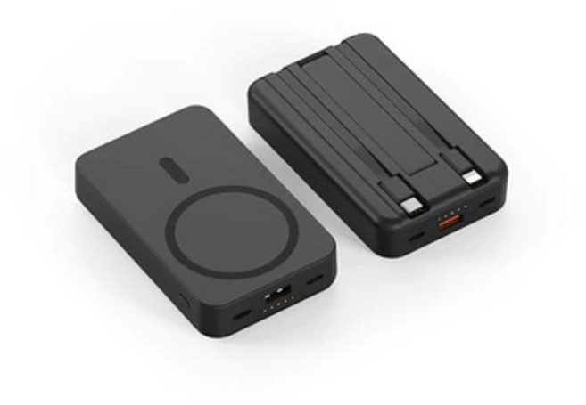 MM美滿 磁吸行動電源 20000mAh 支援PD雙向快充, 深邃黑【有線充+無線充+自帶線+支架】, 深邃黑