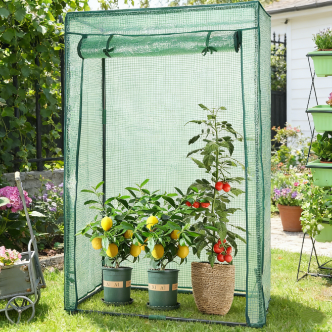 대형 조립식 온실하우스 정원용 가정용 비닐하우스 방풍 방수 원예 하우스 식물 하우스 길고양이 겨울집, 1개, 그린