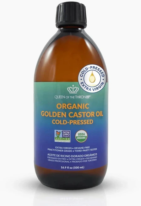 QUEEN OF THE THRONES 유기농 골든 캐스터 오일 500ml (16.9oz) 100% Pure Expeller Pressed USDA, 1개 - 쿠팡