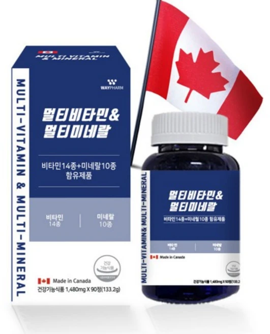 웨이팜 캐나다 완제품 직수입 멀티비타민 미네랄 종합비타민 건강기능식품 건강올림 waypharm, 3개, 90정 - 쿠팡