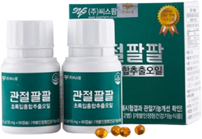 [Green] 정품 씨스팡 관절팔팔 초록잎홍합오일 60정*2병, 2개, 60정