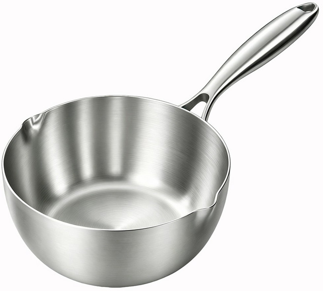 CookNest 인덕션 멀티팬 통5중 316 스텐 편수 라면 냄비, 1개, 은색, 20cm