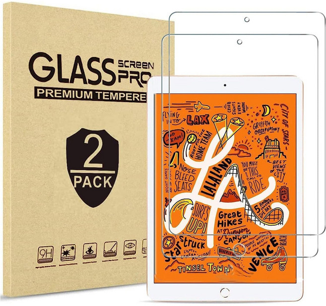 아이패드 미니5세대/미니4세대 호환 9H 방탄 강화유리 액정보호필름2장 iPad MiNi 케이스나라, 1세트(1+1=2장)