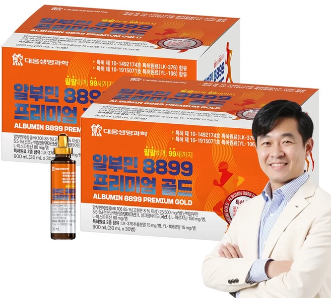 대웅생명과학 알부민 8899 프리미엄 골드 특허원료2종, 60개, 30ml - 쿠팡