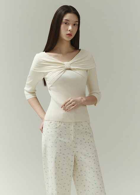 잇미샤 잇미샤 리본 볼레로 니트 풀오버(ITP3KPO760)_DG