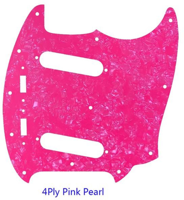 Fei Man - Pickguard 기타 부품 12 나사 펜더 아메리칸 머스탱스크래치 플레이트, [22] 4Ply Pink Pearl, 1개