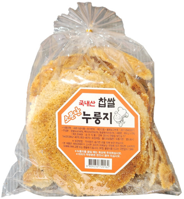 소문난 찹쌀 누룽지 850g, 1개