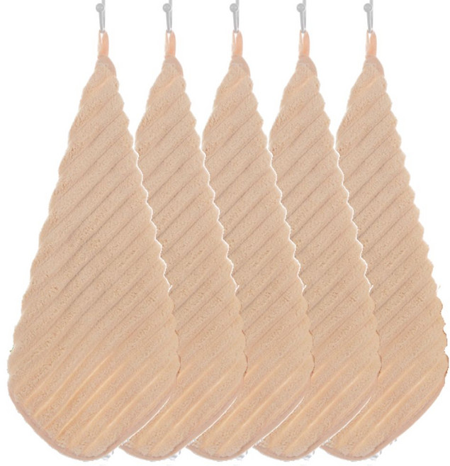 오제브 강력한 흡수력 핸드타올 주방 고리수건, 5개, 베이지