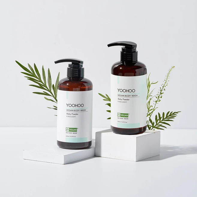 식물성 비건 유기농 사과수 약산성 바디워시 샤워젤 유후바디워시 500ml 1+1, 2개 - 쿠팡