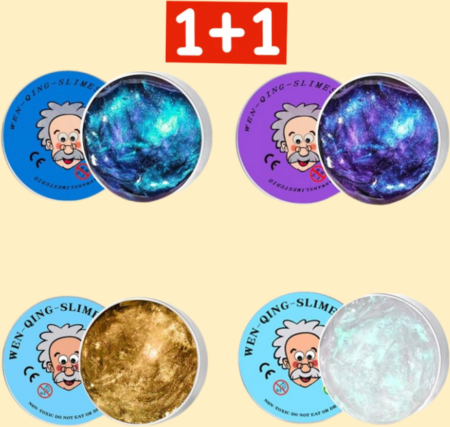 1+1 야광 박사퍼티슬라임 중국 틱톡 액체괴물 유리 젤리 할아버지 박사님 putty slime, 1개, 50g, 인어빛