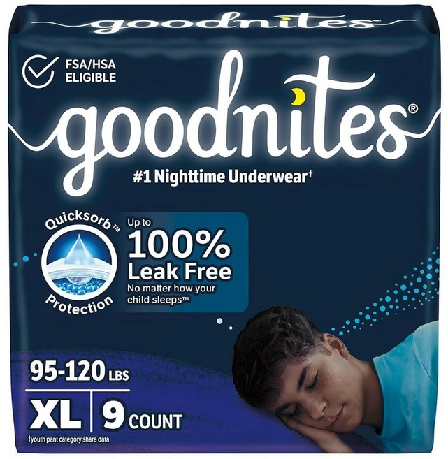 Goodnites 남아용 야간 속옷 사이즈 XXL (54.4-74.8kg(120-160파운드) 24개입 (12개 2팩) 포장은 다를 수 있음 - 쿠팡