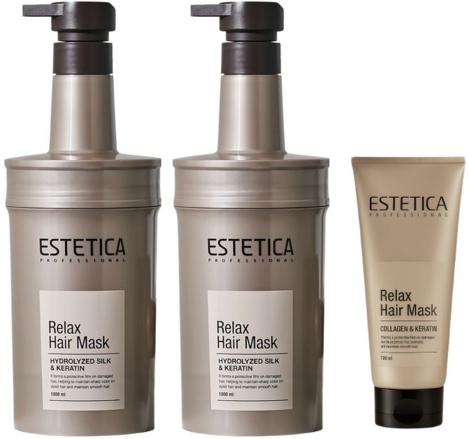 1+1 에스테티카 릴렉스 헤어 마스크 미용실 추천 헤어팩 트리트먼트 1000ml+1000ml +100ml, 2개, 1.3L