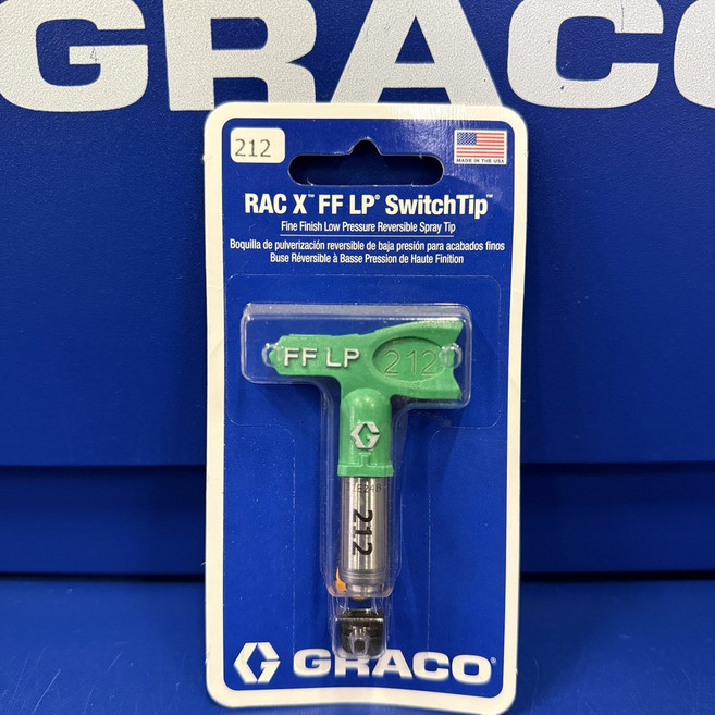 Graco FFLP108 미세 마감 에어리스 292986 X 양면 건용 팁 저압 스프레이 페인트 RAC, 15 FFLP212 그린 저압 몰딩 노즐 업그레이드 버, 1개