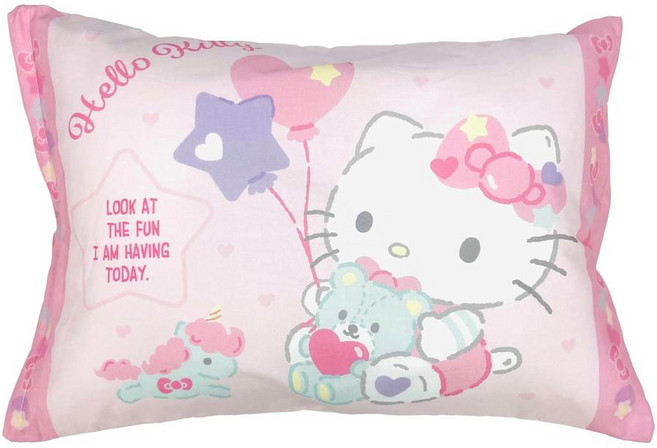 일본 정품 순면 캐릭터 산리오 아동 베개 솜포함, 헬로키티