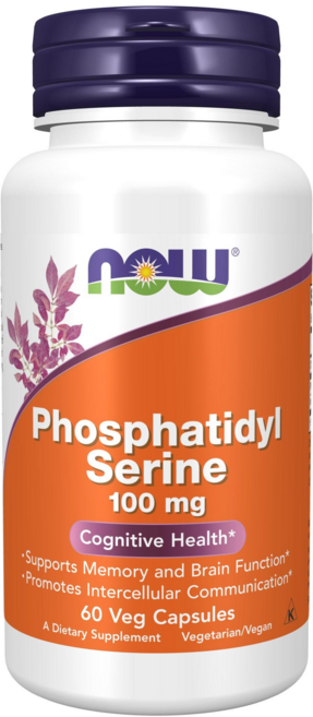 NOW Foods 磷脂絲胺酸100mg素食膠囊, 60顆, 1罐