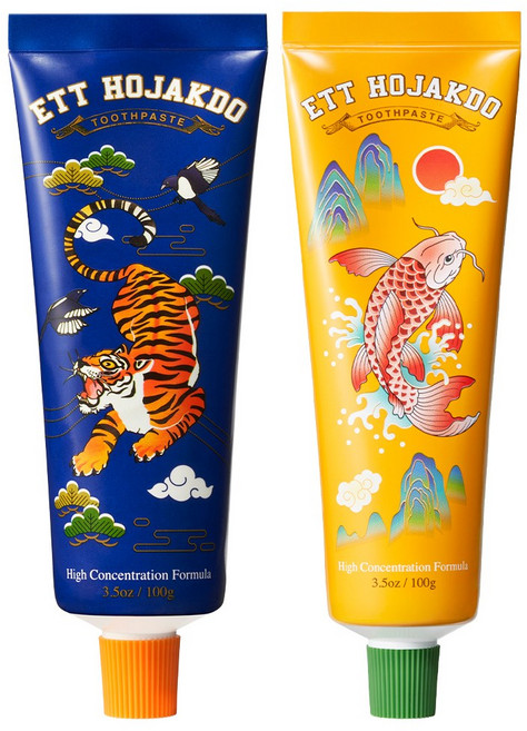 ETT HOJAKDO 엣 호작도 입문자 세트_ 호작도 치약 100GX1EA(잇몸치약&치석케어) + 약리도 치약 100GX1EA(시린이 치약&고불소 치약), 1개