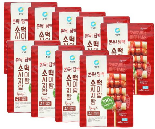 청정원 소시지랑 떡이랑 (4입), 440g, 9개
