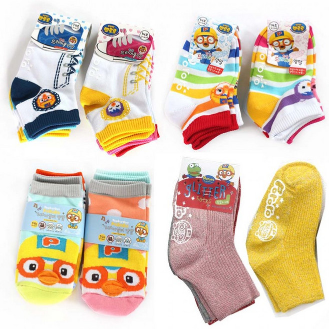 [뽀로로 양말] 뽀로로 양말 뽀로로 친구들 양말 모음 캐릭터 양말 미크럼방지 양말 유아 아동 양말 어린이집 양말 유치원 양말 생일선물 답례품 어린이집 필수품 4족 세트