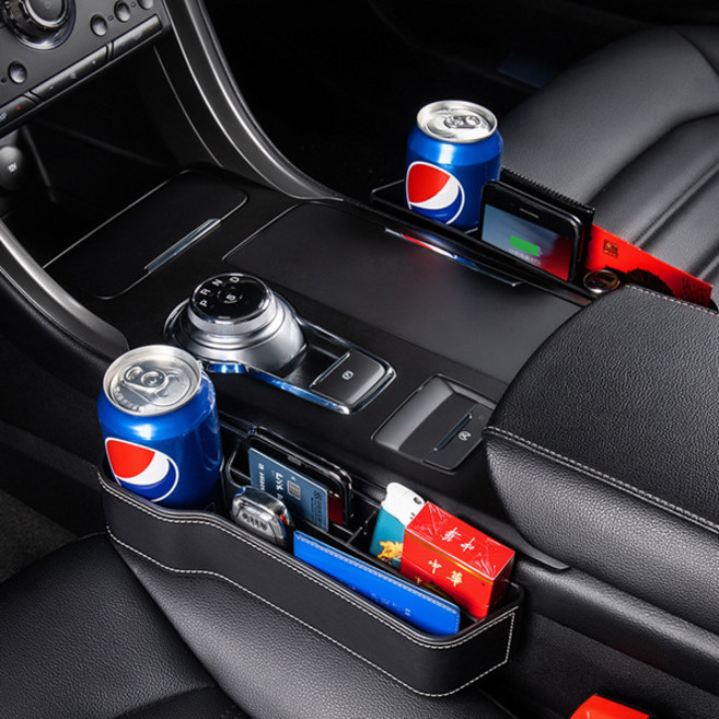 자동차 좌석 사이드포켓 운전석 조수석 2P, 블랙