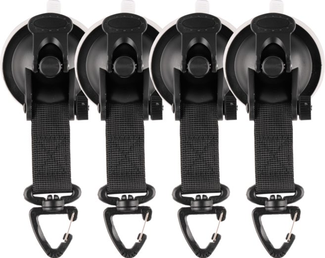 타닥 어닝 타프 흡착판 후크 캠핑 차박 텐트 큐방, 1세트, 삼각형 회전 4개입