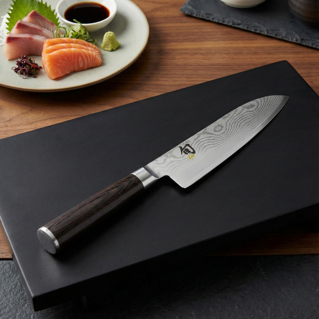 카이 슌 클래식 다마스커스 산토쿠 180mm 셰프나이프 주방 식칼, 1개