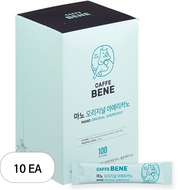 카페베네 마노 오리지널 아메리카노, 1g, 100개입, 10개