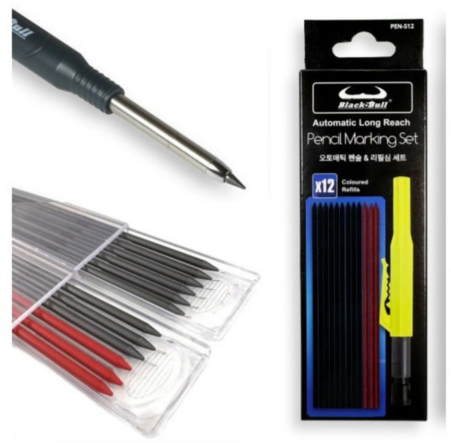 INVEN* 인벤 고급 오토매틸 샤프 ( 펜슬 + 리필 심 ) @안전2중포장@ 목공 공사 표시 작업