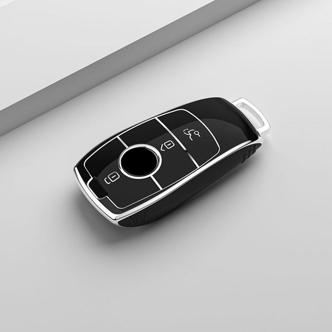 자동차 키 보호 케이스 TPU 소재 자동차 용품 메르세데스 벤츠에 적합 AMG GLC GLE GLA GLB C300, 은흑