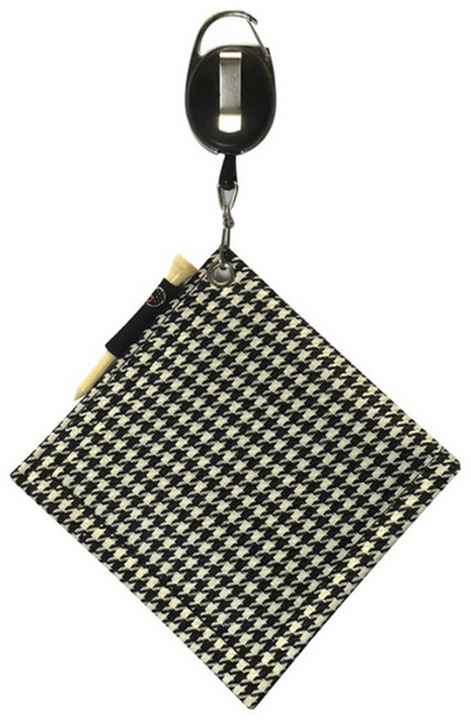 고급 골프 수건 릴타올 골프공수건 선물용 체크볼수건 티꽂이 세트, 블랙 체크볼타올