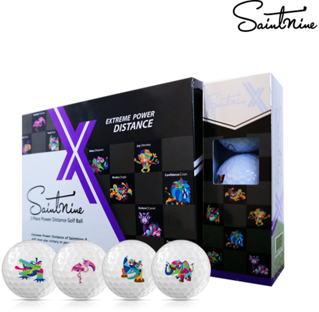 넥센 비공인 세인트나인 X 3피스 초고반발 골프공 12p, 흰색, 1세트