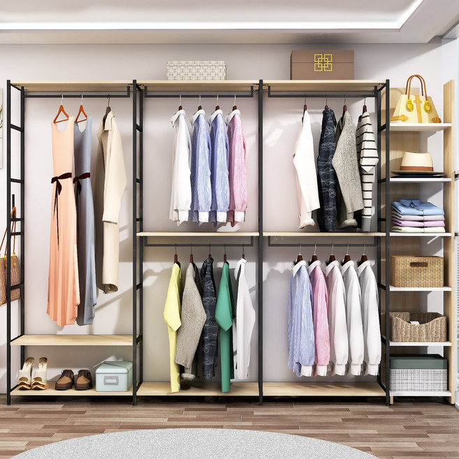 도노스틸 올리카 A9 철제드레스룸 시스템행거 연결옷장 깊이 40cm, 블랙