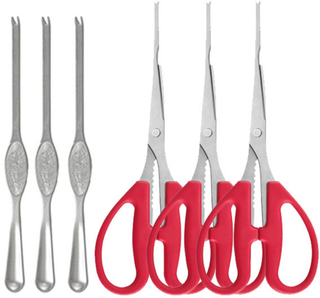 게가위 C타입 레드 3개 + 게포크 B타입 대형 실버 3개, 1개