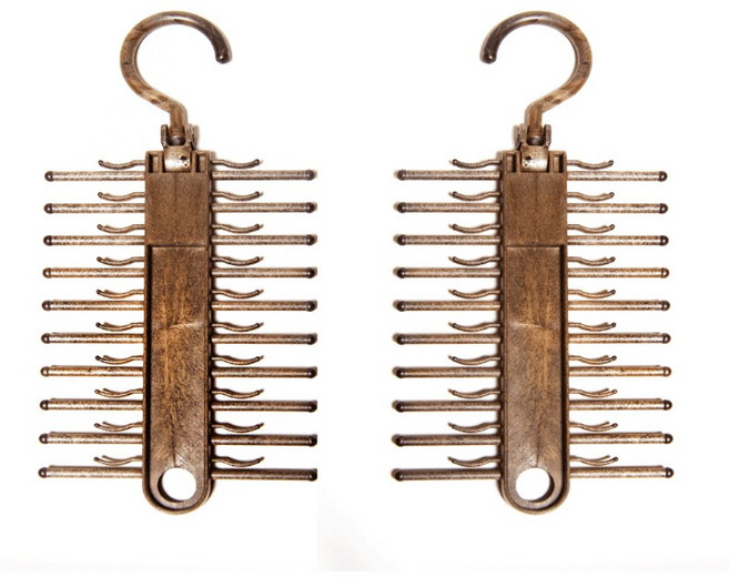 국산 논슬립 20구 넥타이걸이, 브라운, 2개