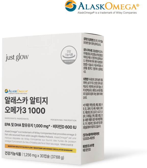 저스트글로우 알래스카 알티지 오메가3 1000, 1개, 30정