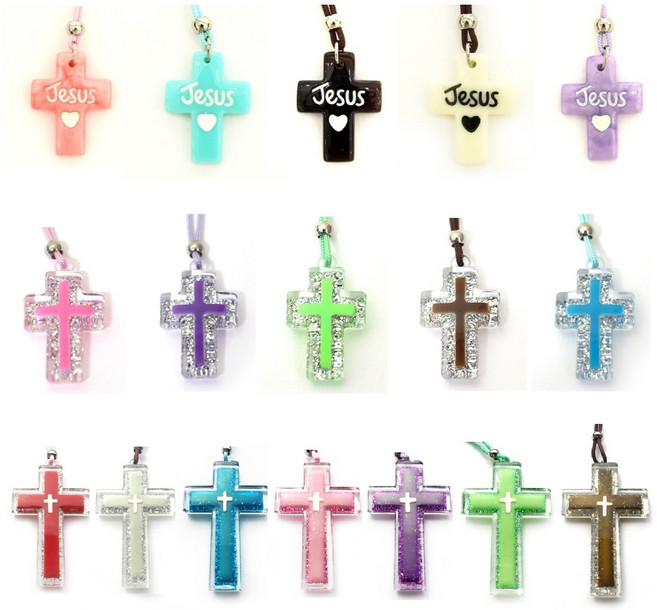 마블 야광 십자가 목걸이 소 중 기독교 선교 전도 용품 교회 주일학교 단체 선물
