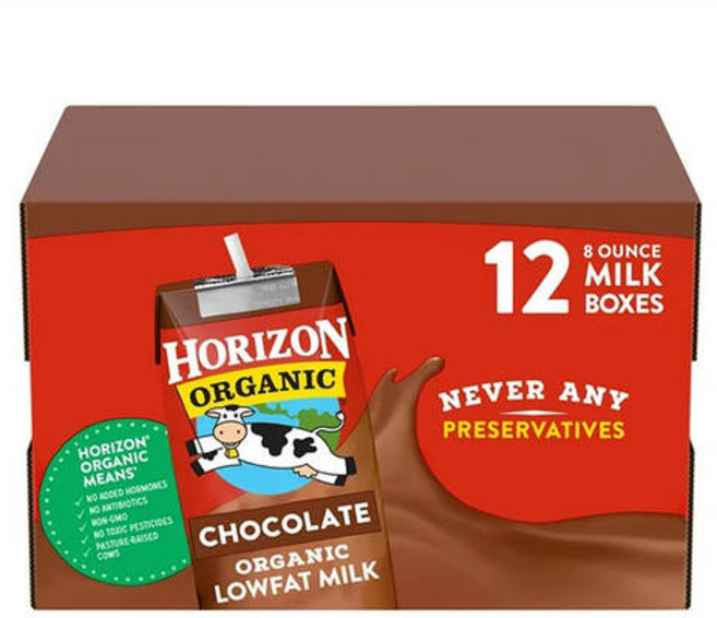 Horizon 호라이즌 저지방 우유 초콜릿 상온 보관 가능 236ml 12개입, 12개