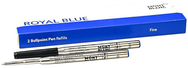 몬블랑 볼펜 리필 교체용 심 F 얇은 글씨 2개 로열 블루 124492(128213)