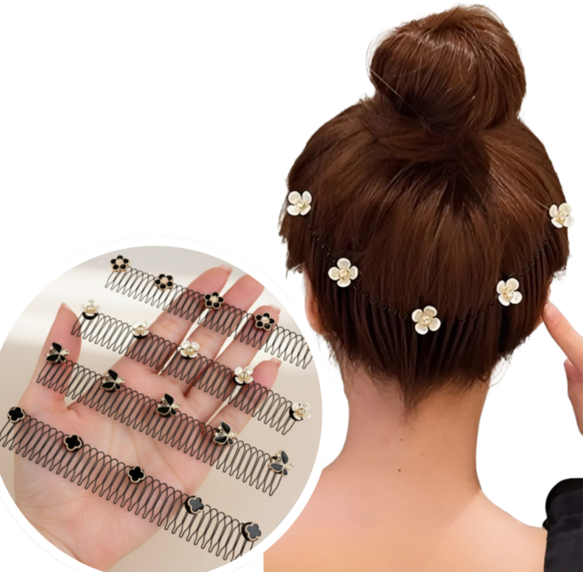 바닐라그라스 잔머리 고정핀 스프링 헤어핀