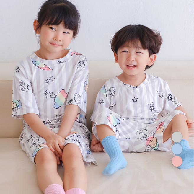 투와이 스누피 패밀리 성인 아동 반팔 잠옷세트 PH436