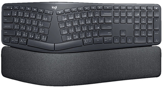 Logitech 羅技 ERGO K860 人體工學鍵盤 舒適手托 台灣公司貨, 黑色, 製造商軸