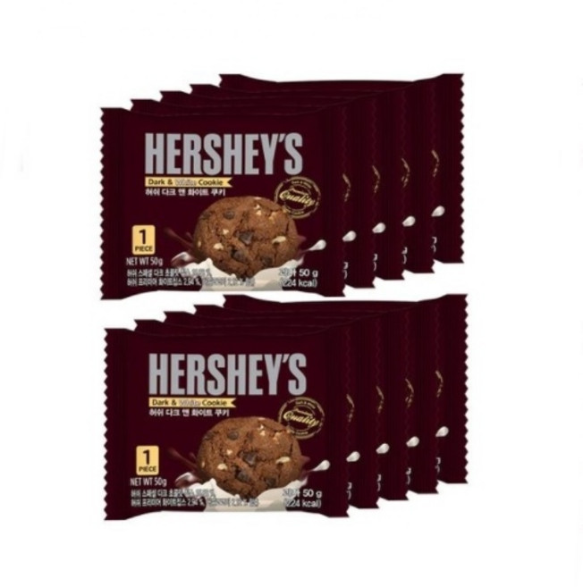 허쉬 다크 앤 화이트 초콜릿쿠키, 50g, 10개